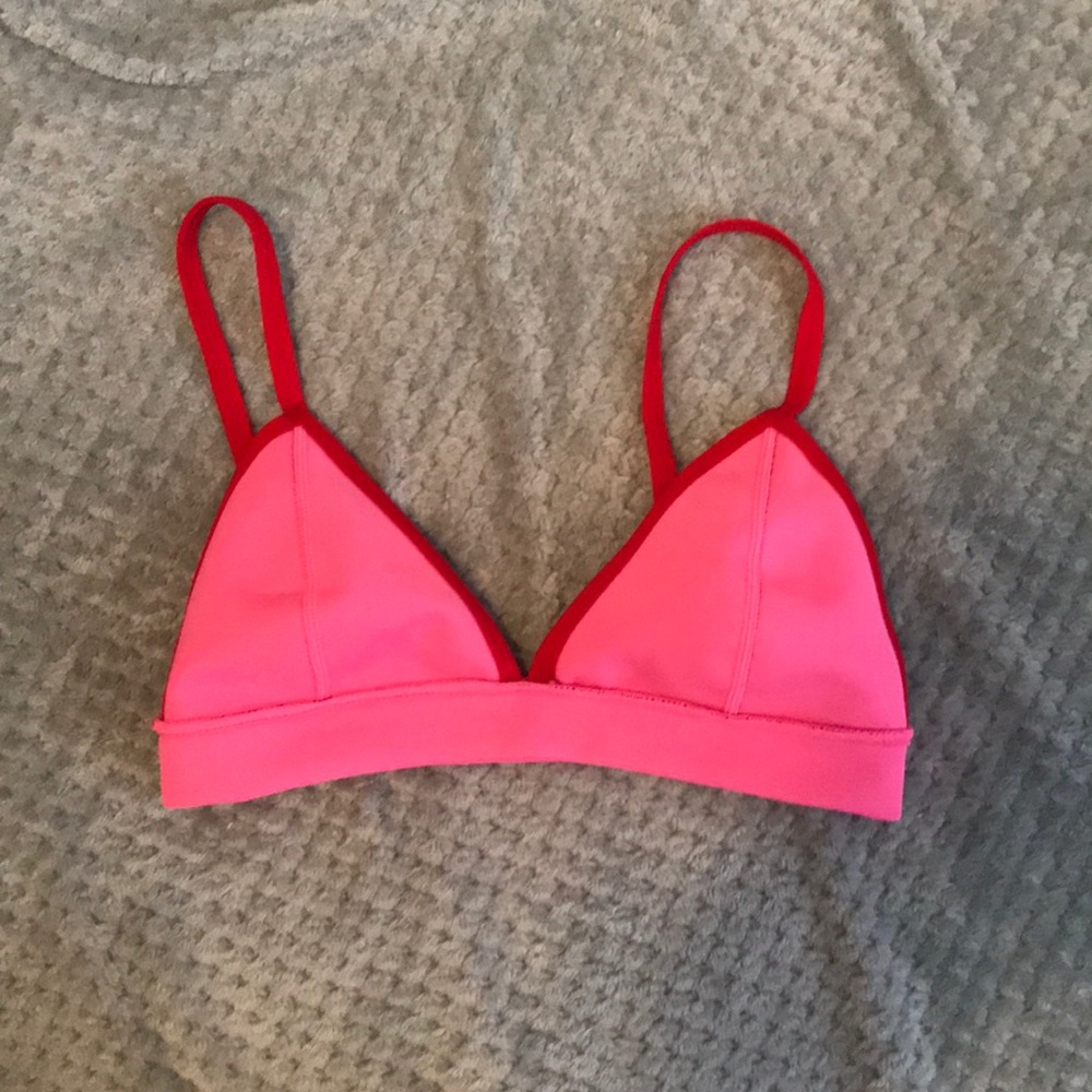pink and red cynthia rowley bikini top
